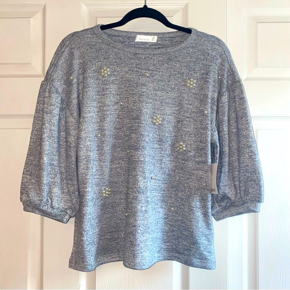 89th & Madison Heathered Knit Top
